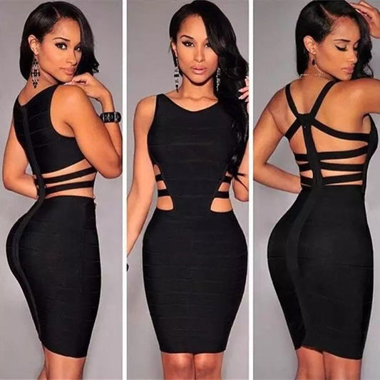 New Bandage Dresses For Women Black Sexy Sleeveless Ladies