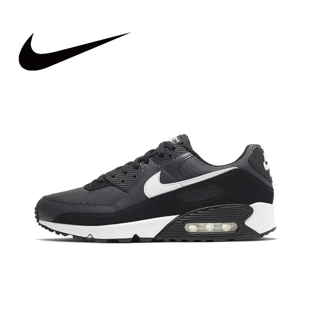 Nike Air Max 90 Low Top Casual Running Shoes Men's and Women's Iron Gray Black