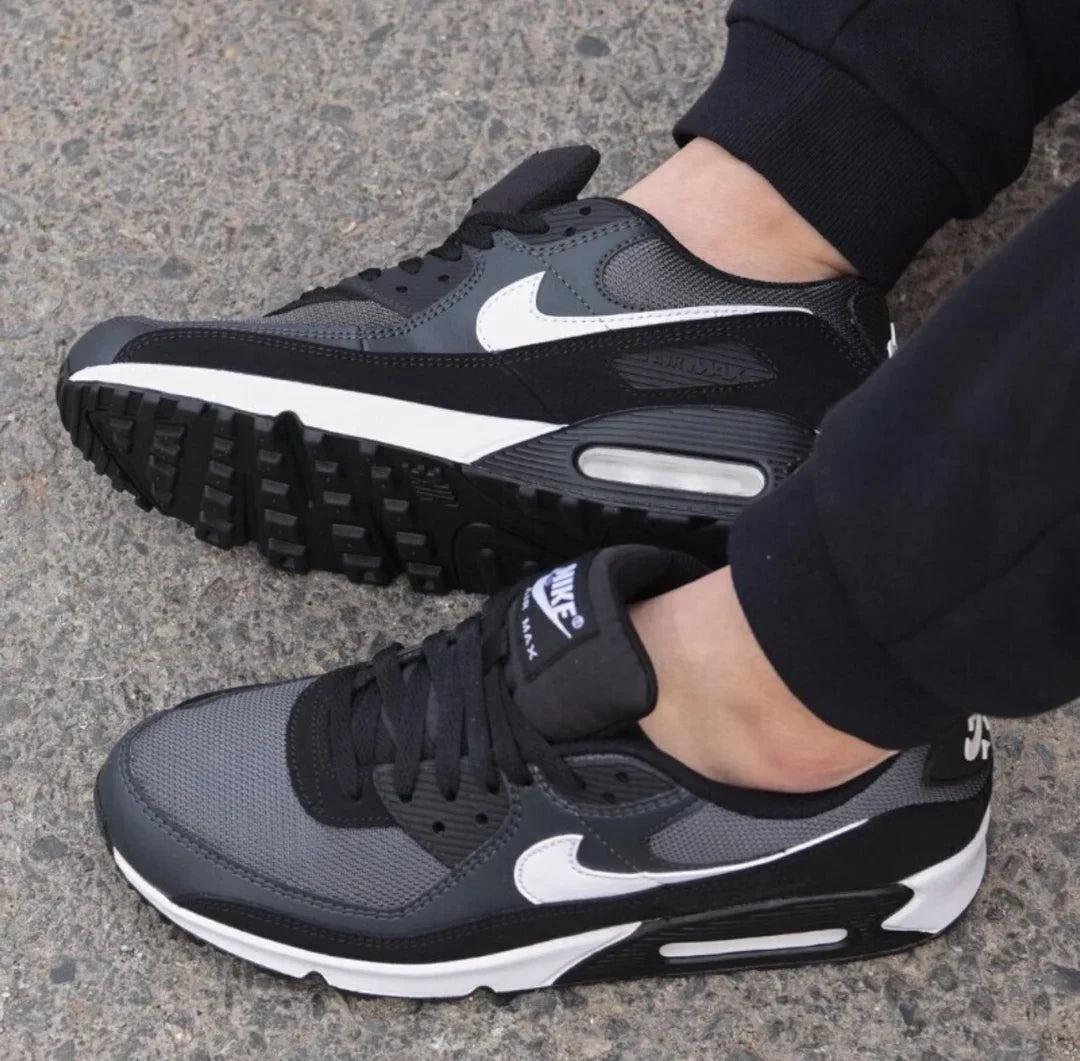 Nike Air Max 90 Low Top Casual Running Shoes Men's and Women's Iron Gray Black