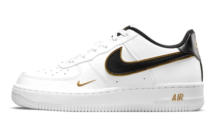 Nike Kids Air Force 1 LV8 "White Metallic Gold" Sneakers