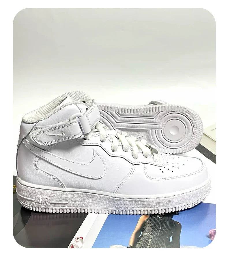 Nike Air Force 1 pure white mid-top sneakers CW2289-111