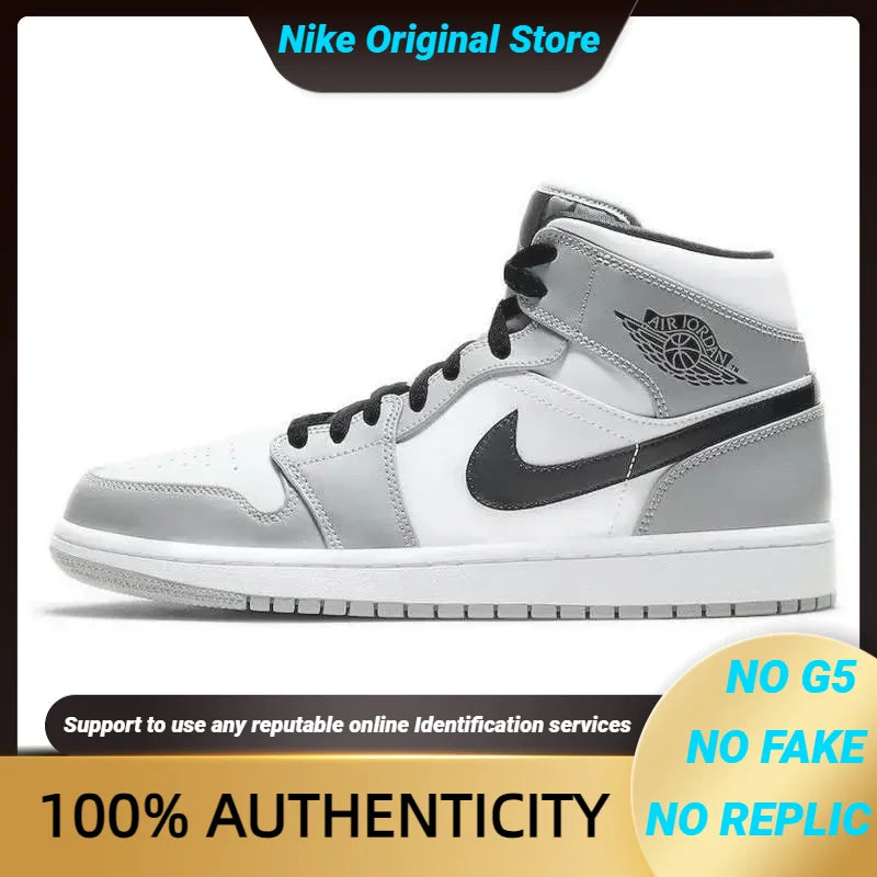 Air Jordan 1 Mid 'Smoke Grey' Sneakers shoes 554724-092