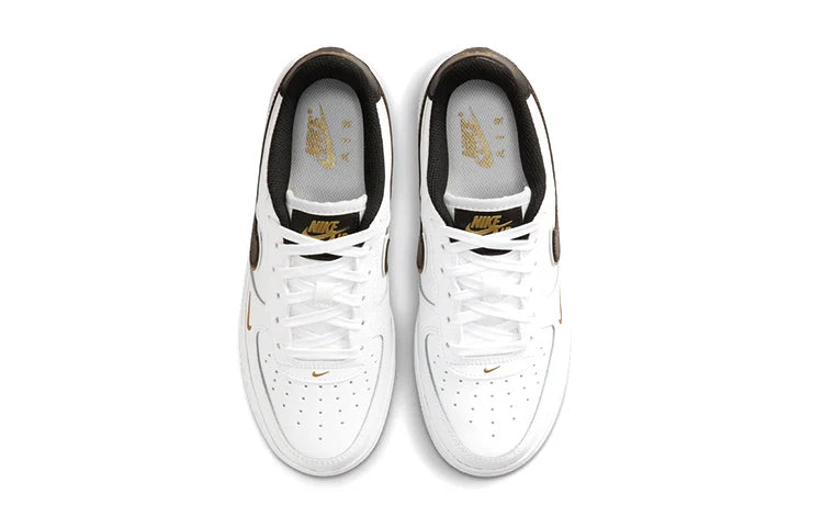 Nike Kids Air Force 1 LV8 "White Metallic Gold" Sneakers