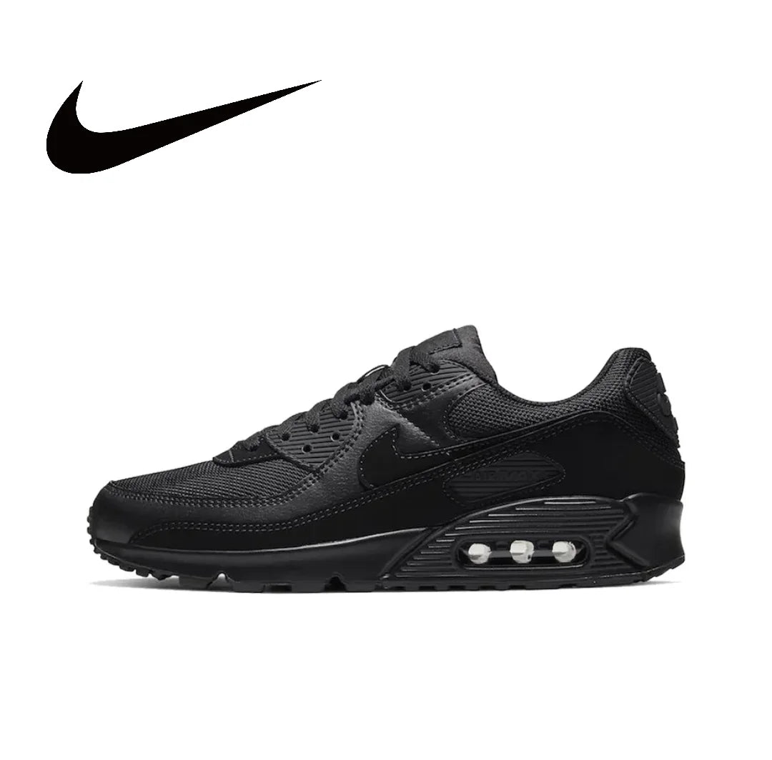 Nike Air Max 90 Low Top Casual Running Shoes Men's and Women's Iron Gray Black