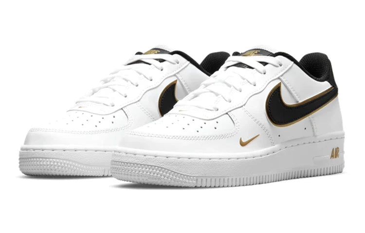 Nike Kids Air Force 1 LV8 "White Metallic Gold" Sneakers