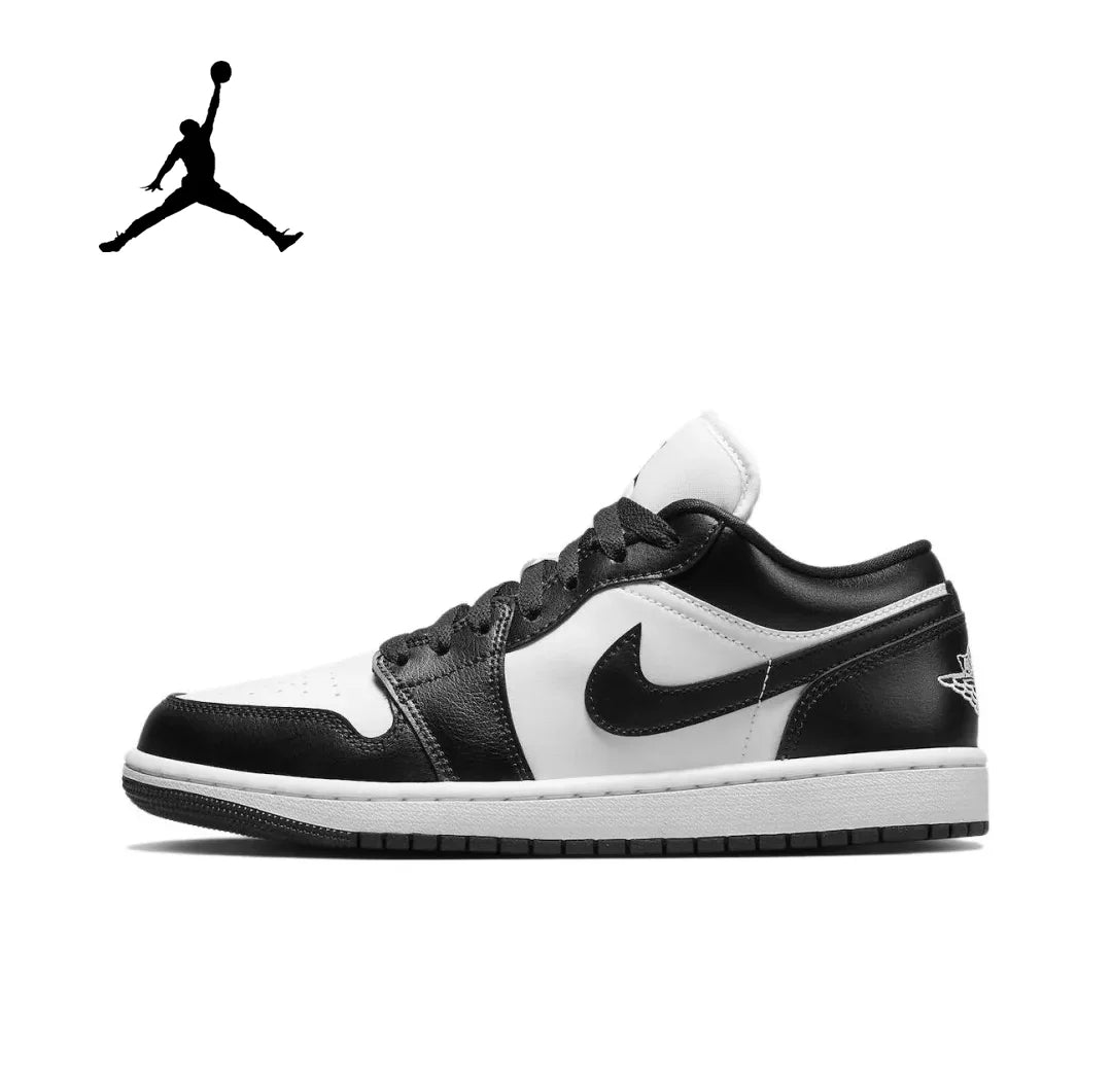 NIKE Air Jordan 1” Light Smoke Grey Synthetic Leather Anti-slip Wear-resistant Low Top Retro Basketball Shoes Men's Smoke Grey